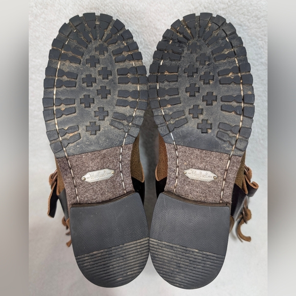 Woolrich Women's 7 Rio Grande Brown Sugar Southwest Blanket Wool Leather Boots - Picture 9 of 9